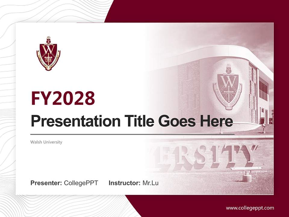 Walsh University Academic Presentation/Research Findings Report PPT Template4:3 ratio PPT effect preview image5