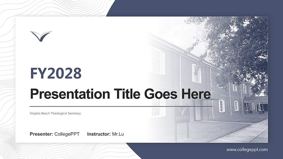 Virginia Beach Theological Seminary Academic Presentation/Research Findings Report PPT Template16:9 ratio PPT effect preview image