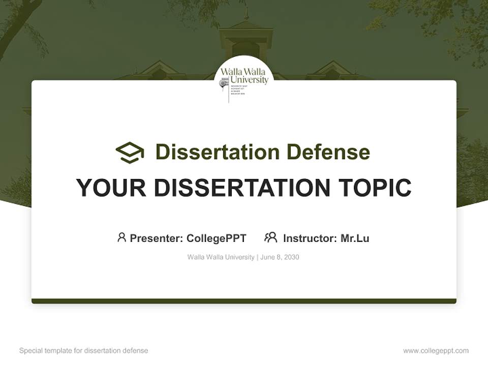 Walla Walla University Graduation Thesis Defense PPT Template4:3 ratio PPT effect preview image7