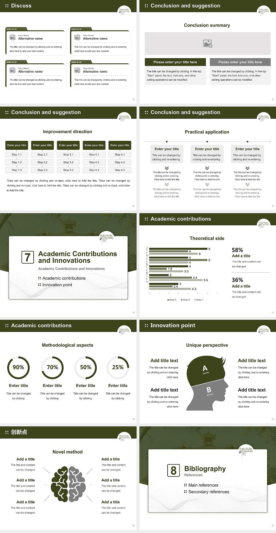 Walla Walla University Graduation Thesis Defense PPT Template4:3 ratio PPT effect preview image6