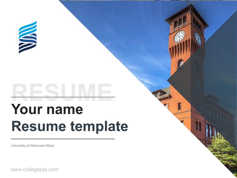 University of Wisconsin-Stout Resume PPT Template4:3 ratio PPT effect preview image5