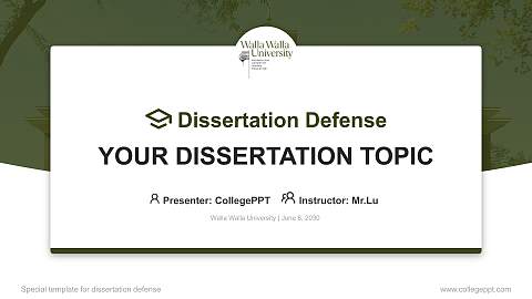 Walla Walla University Graduation Thesis Defense PPT Template