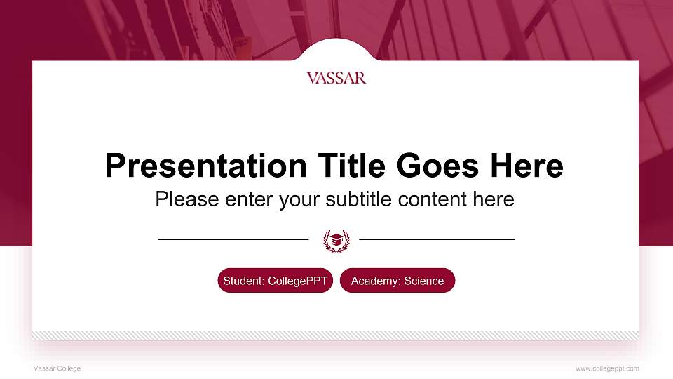 Vassar College National Scholarship Defense PPT Template16:9 ratio PPT effect preview image