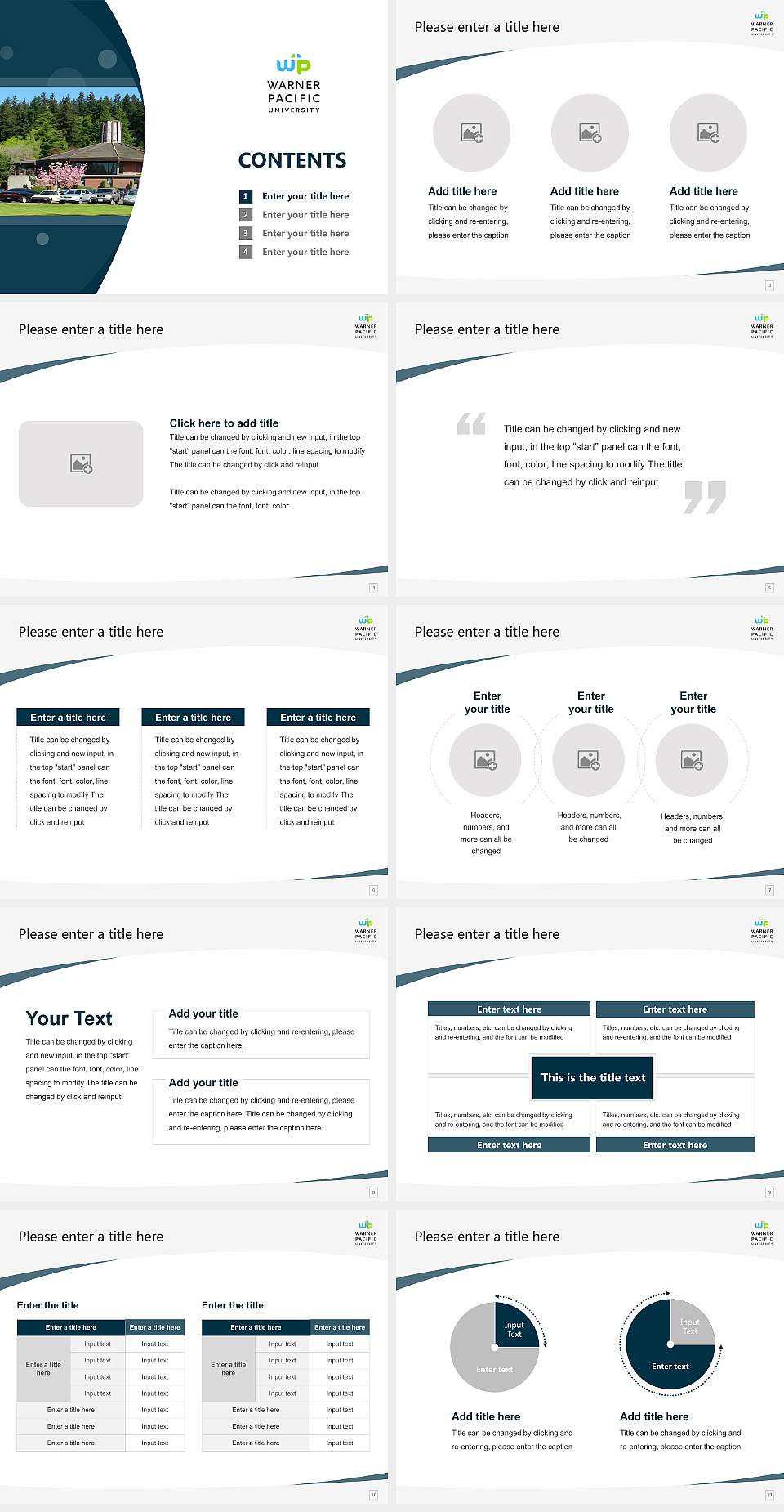 Warner Pacific University Professional and Graduate Studies Course/Courseware Creation PPT Template4:3 ratio PPT effect preview image2