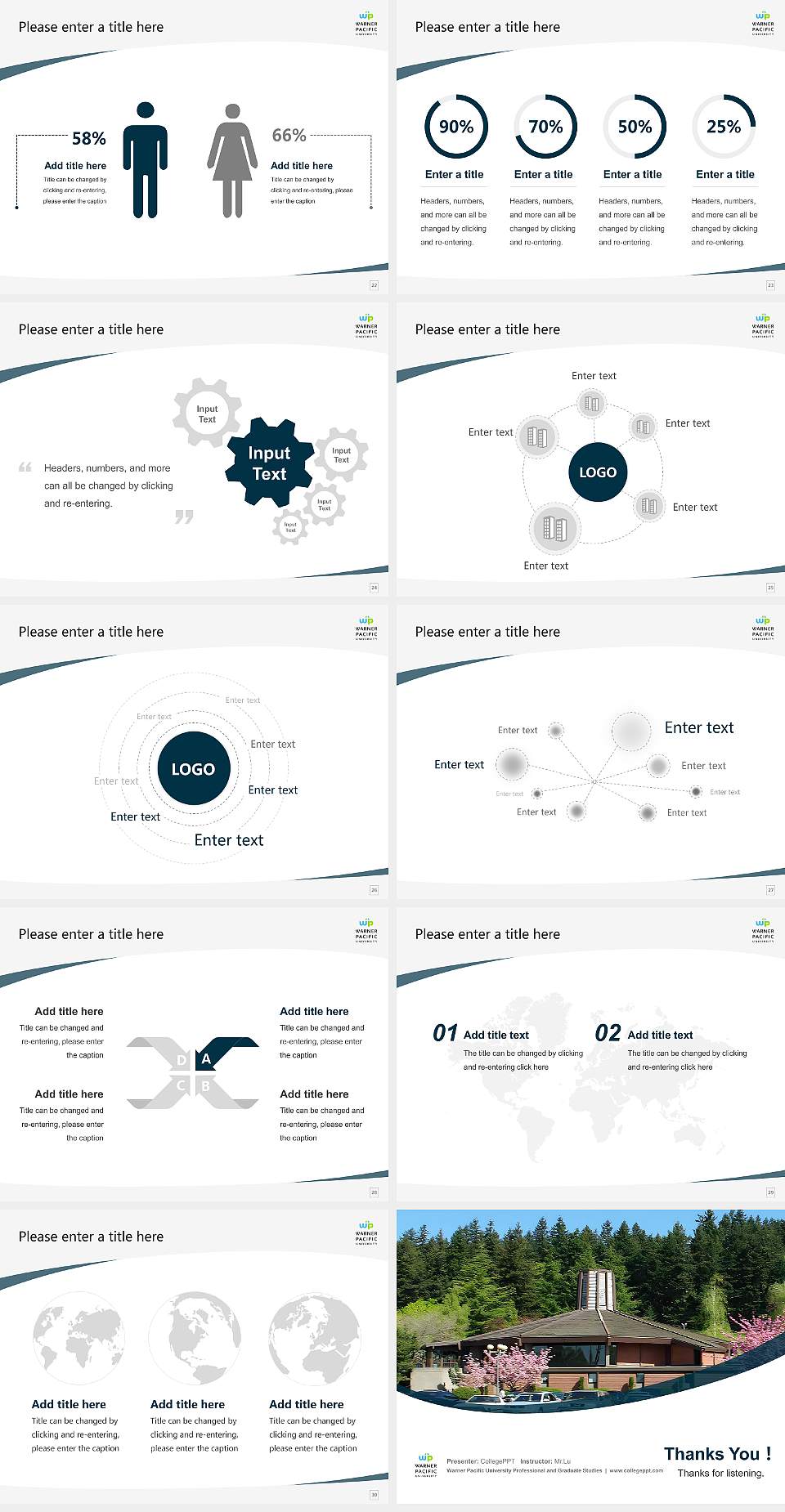 Warner Pacific University Professional and Graduate Studies Course/Courseware Creation PPT Template4:3 ratio PPT effect preview image4