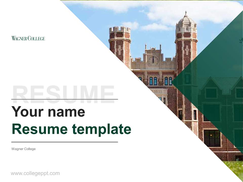 Wagner College Resume PPT Template4:3 ratio PPT effect preview image5