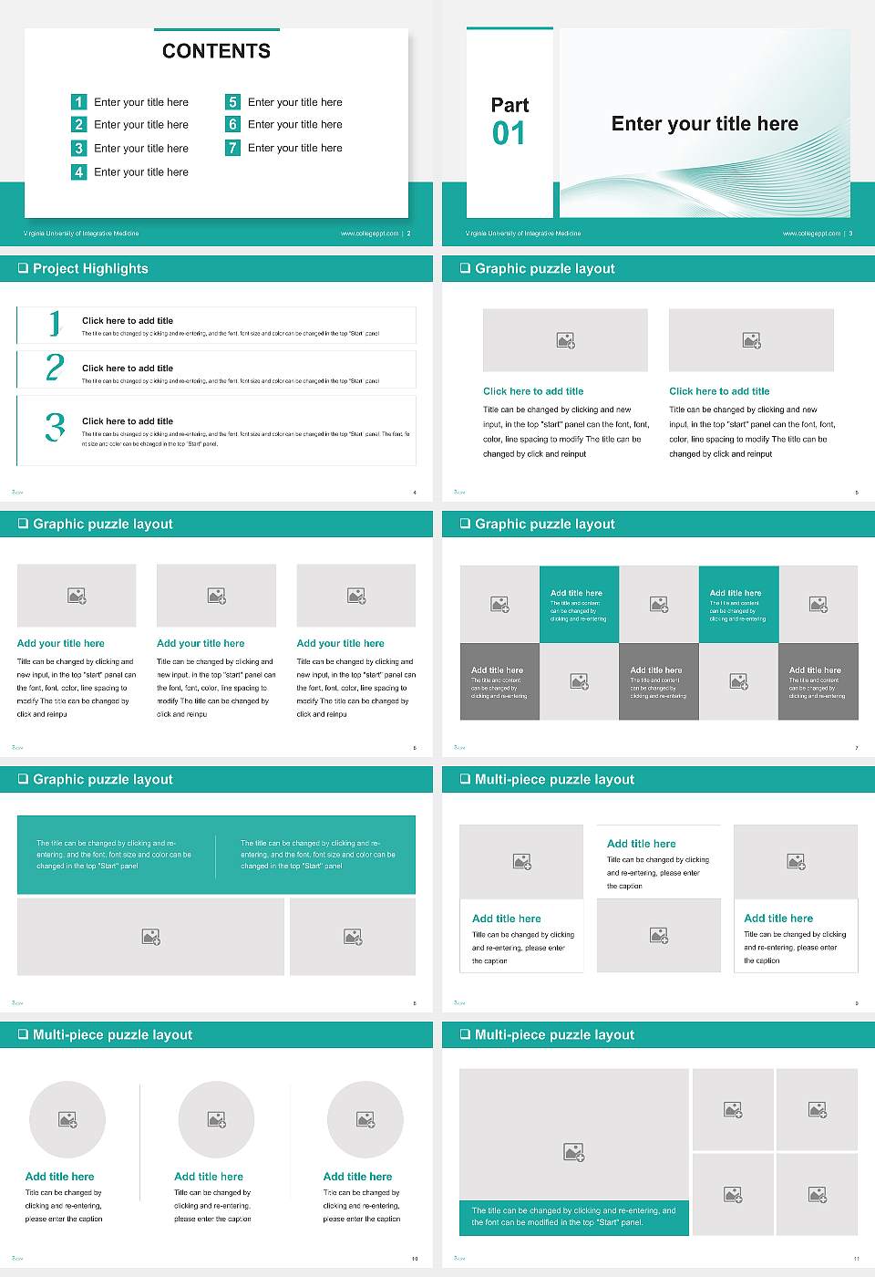 Virginia University of Integrative Medicine General Purpose PPT Template16:9 ratio PPT effect preview image2