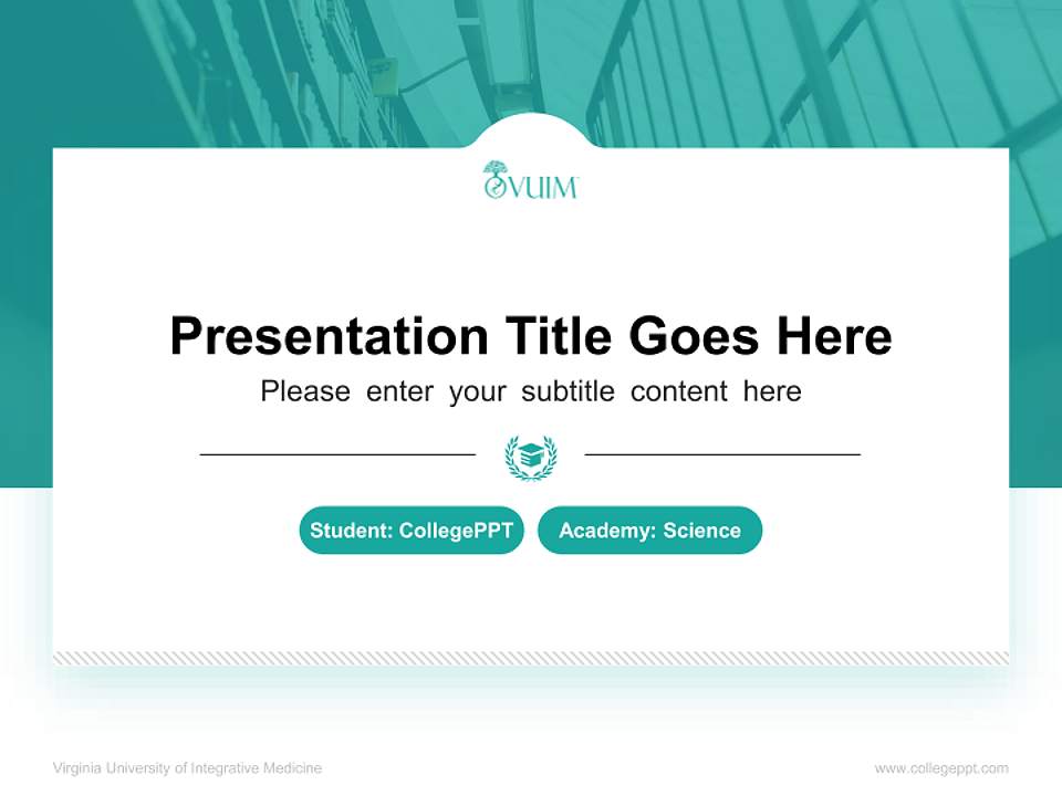 Virginia University of Integrative Medicine National Scholarship Defense PPT Template4:3 ratio PPT effect preview image4