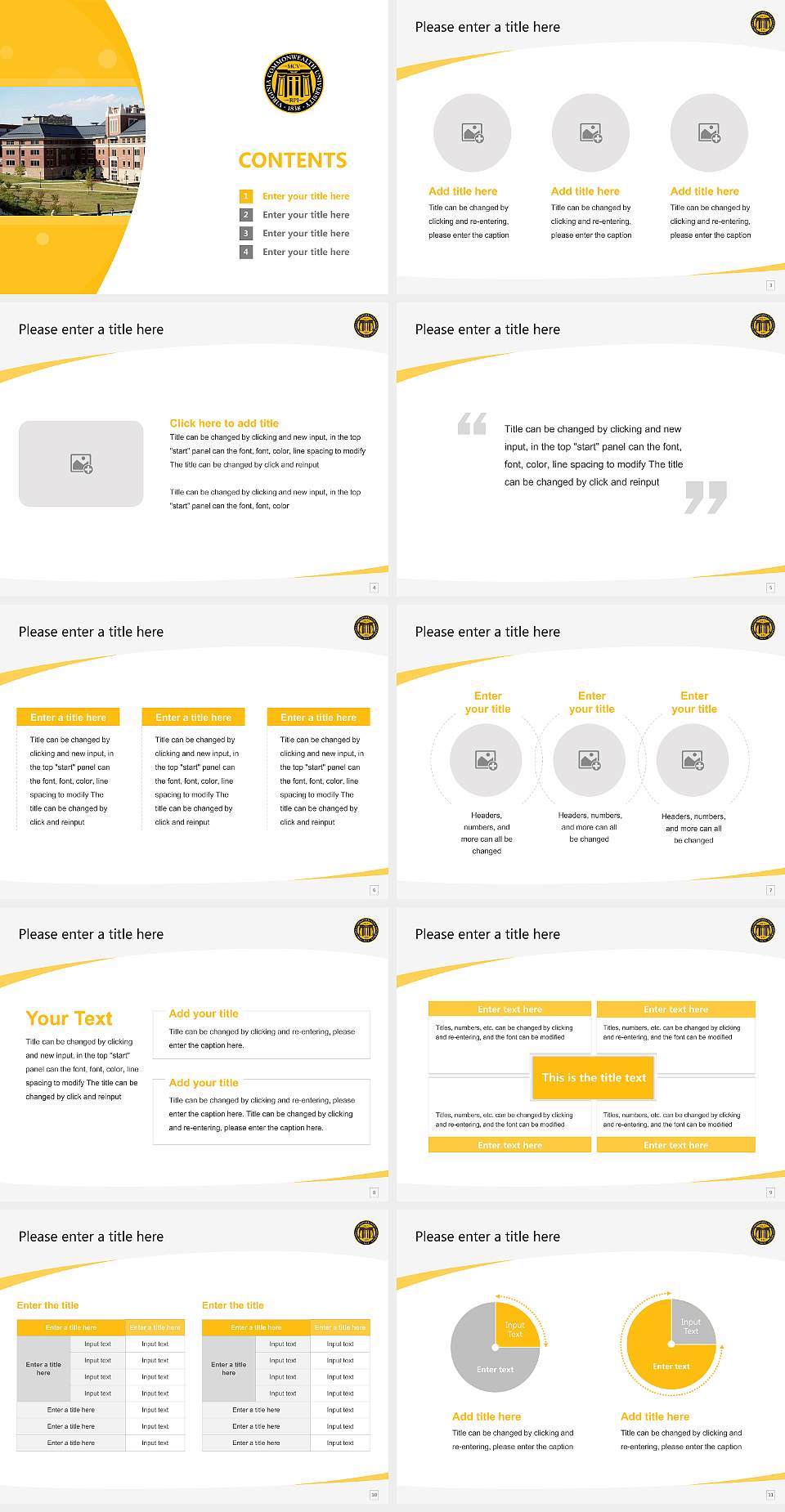 Virginia Commonwealth University Course/Courseware Creation PPT Template4:3 ratio PPT effect preview image2