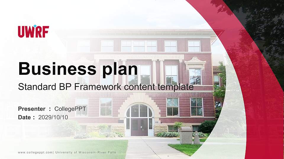 University of Wisconsin-River Falls Competition/Entrepreneurship Contest PPT Template16:9 ratio PPT effect preview image