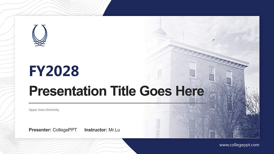 Upper Iowa University Academic Presentation/Research Findings Report PPT Template16:9 ratio PPT effect preview image