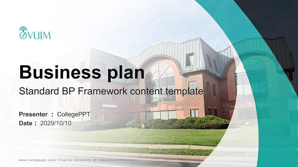 Virginia University of Integrative Medicine Competition/Entrepreneurship Contest PPT Template16:9 ratio PPT effect preview image