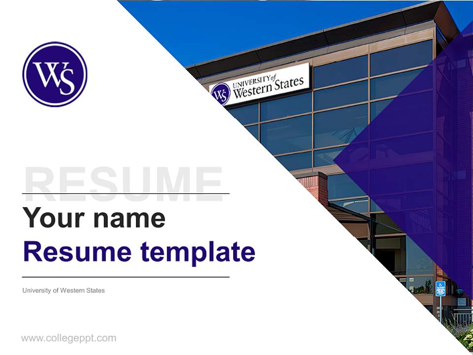 University of Western States Resume PPT Template4:3 ratio PPT effect preview image5