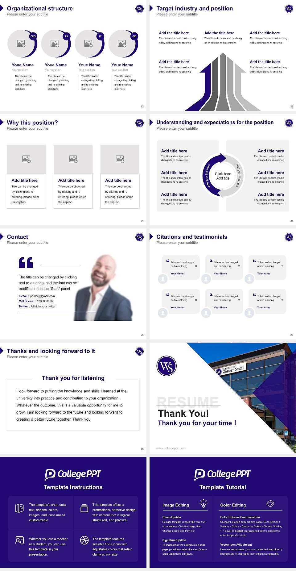 University of Western States Resume PPT Template4:3 ratio PPT effect preview image4
