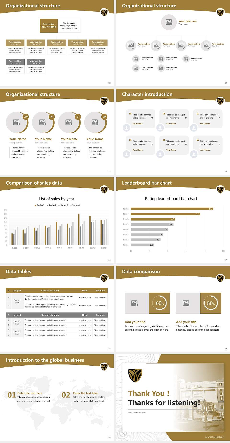 Wake Forest University Academic Presentation/Research Findings Report PPT Template4:3 ratio PPT effect preview image4