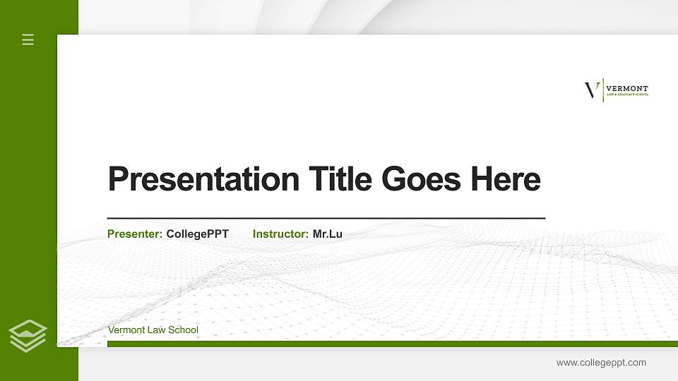 Vermont Law School Thesis Proposal/Graduation Defense PPT Template16:9 ratio PPT effect preview image
