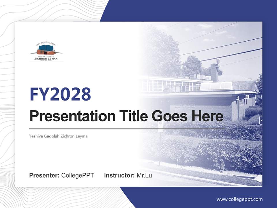 Yeshiva Gedolah Zichron Leyma Academic Presentation/Research Findings Report PPT Template4:3 ratio PPT effect preview image5