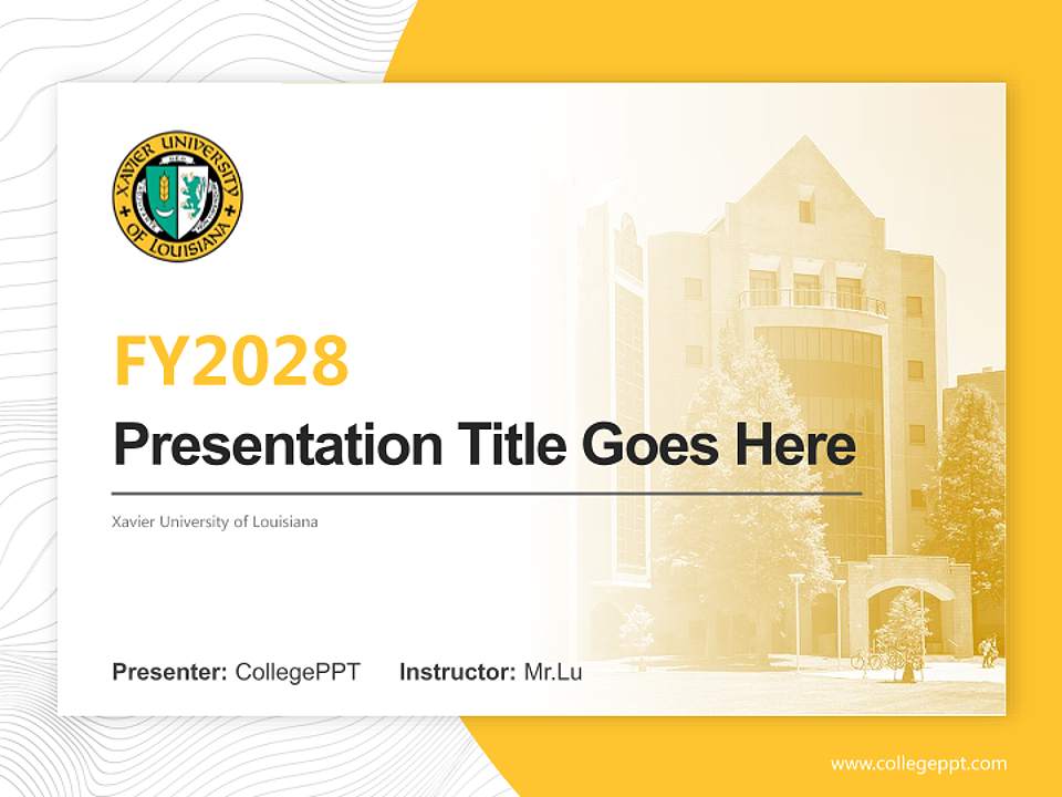 Xavier University of Louisiana Academic Presentation/Research Findings Report PPT Template4:3 ratio PPT effect preview image5
