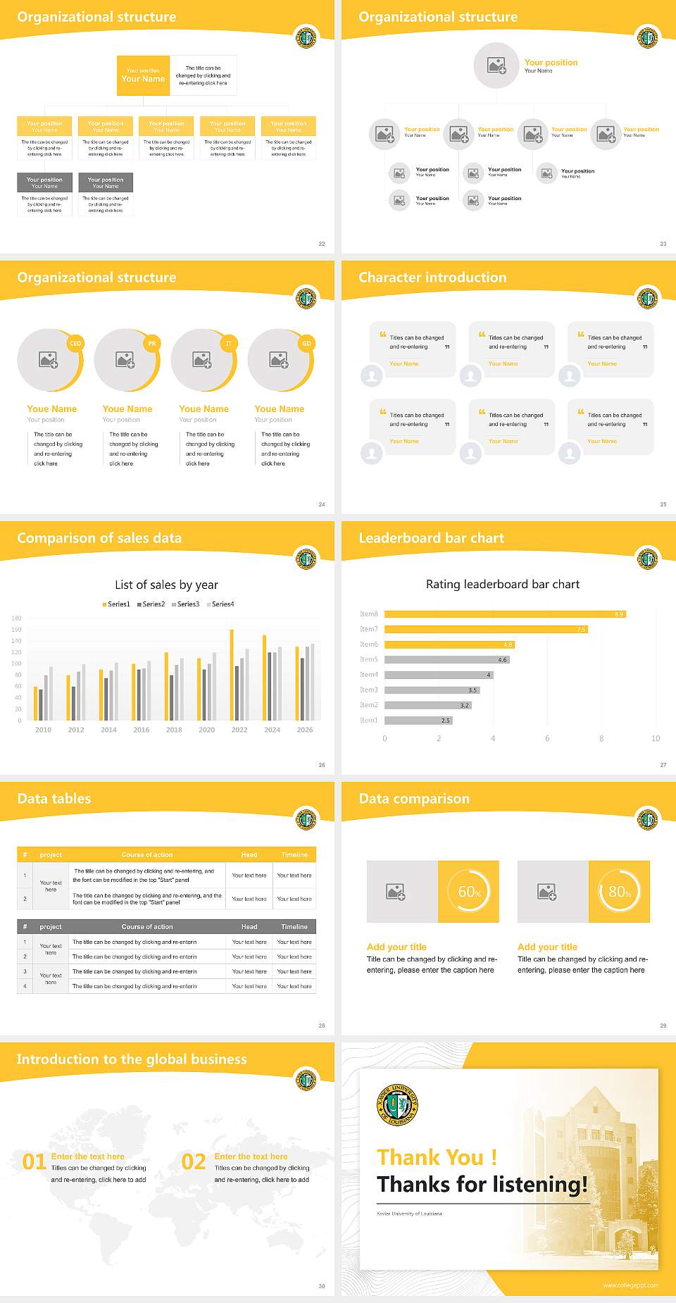 Xavier University of Louisiana Academic Presentation/Research Findings Report PPT Template4:3 ratio PPT effect preview image4