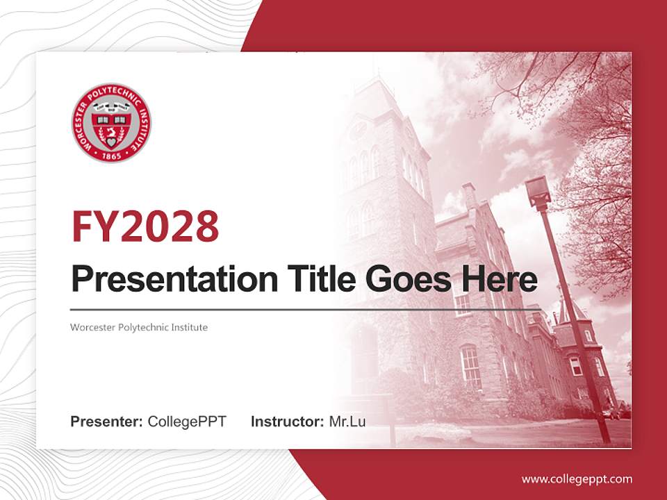 Worcester Polytechnic Institute Academic Presentation/Research Findings Report PPT Template4:3 ratio PPT effect preview image5