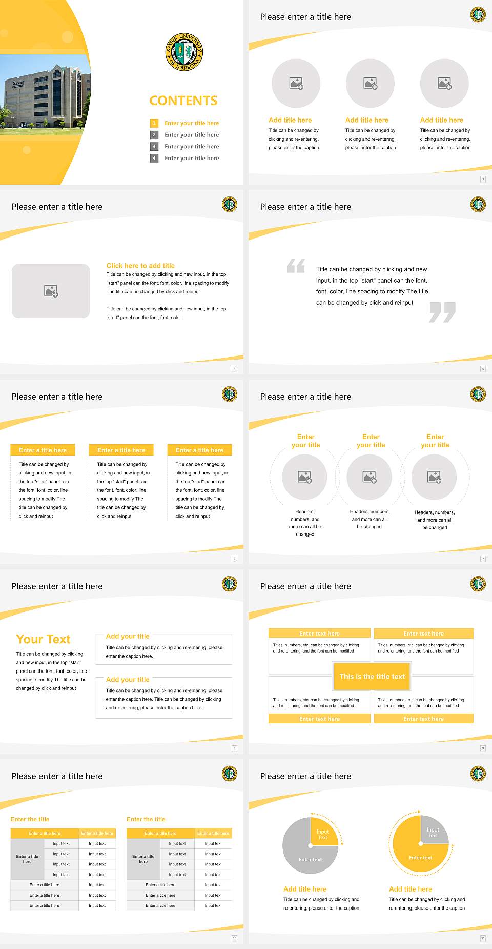 Xavier University of Louisiana Course/Courseware Creation PPT Template4:3 ratio PPT effect preview image2