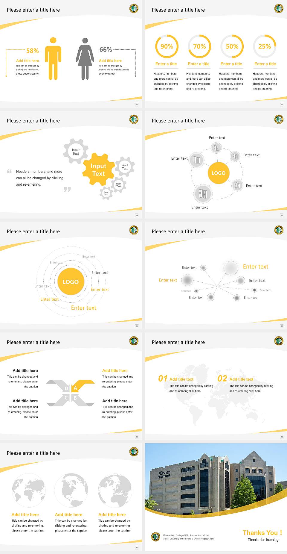 Xavier University of Louisiana Course/Courseware Creation PPT Template4:3 ratio PPT effect preview image4