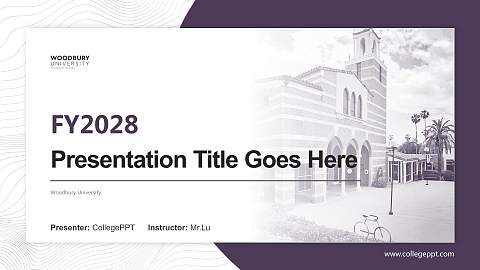 Woodbury University Academic Presentation/Research Findings Report PPT Template