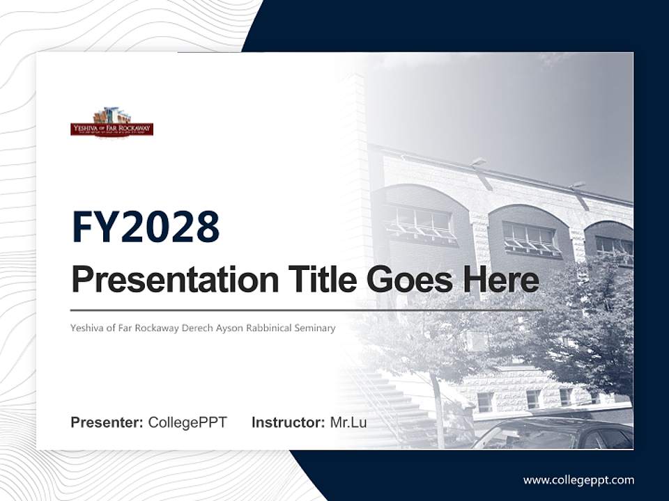 Yeshiva of Far Rockaway Derech Ayson Rabbinical Seminary Academic Presentation/Research Findings Report PPT Template4:3 ratio PPT effect preview image5