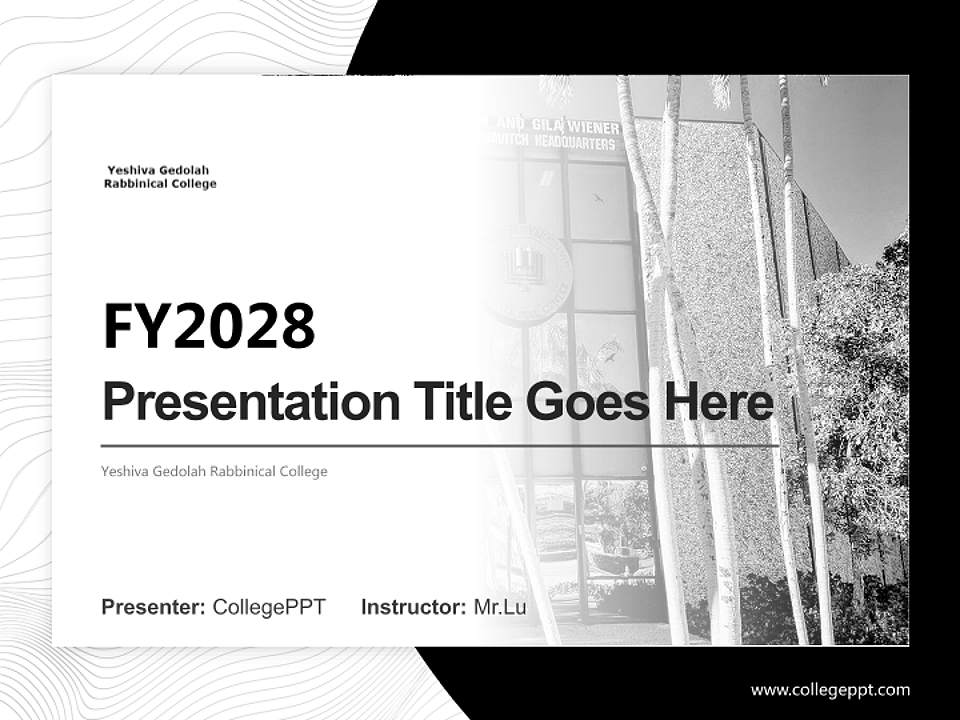 Yeshiva Gedolah Rabbinical College Academic Presentation/Research Findings Report PPT Template4:3 ratio PPT effect preview image5