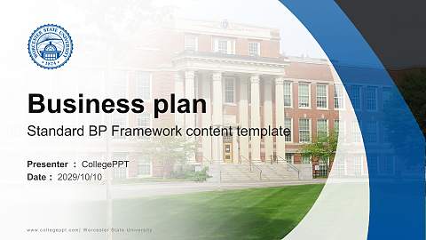 Worcester State University Competition/Entrepreneurship Contest PPT Template