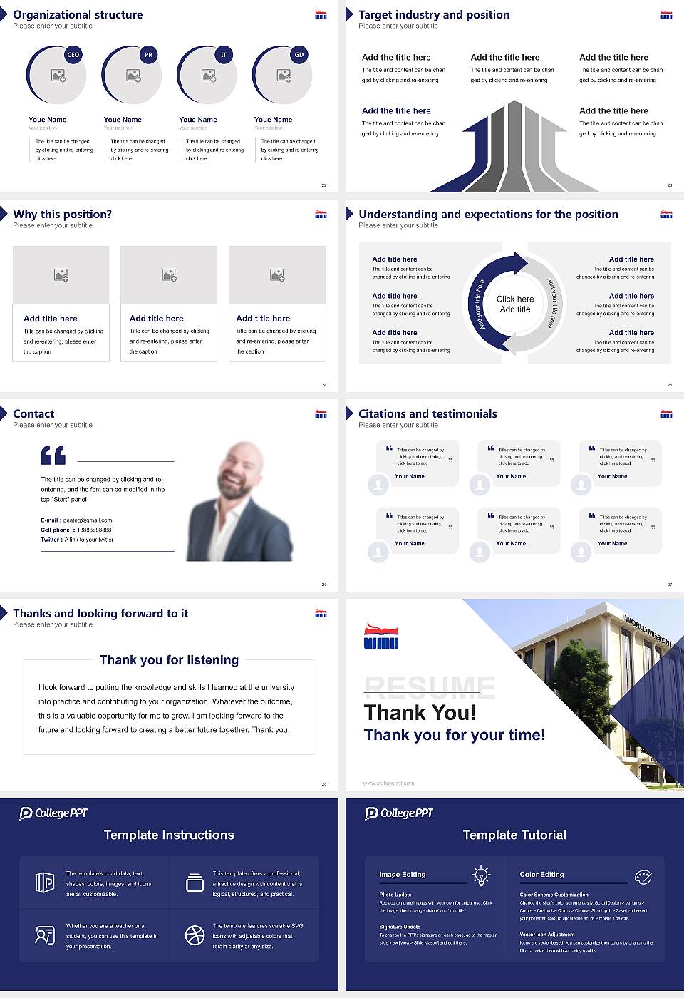World Mission University Resume PPT Template16:9 ratio PPT effect preview image4