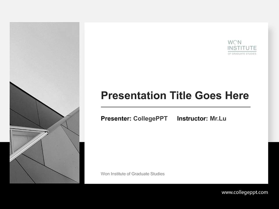 Won Institute of Graduate Studies General Purpose PPT Template4:3 ratio PPT effect preview image6