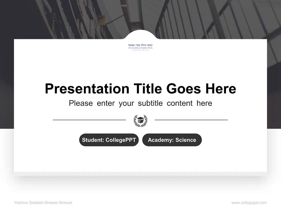 Yeshiva Gedolah Shaarei Shmuel National Scholarship Defense PPT Template4:3 ratio PPT effect preview image4