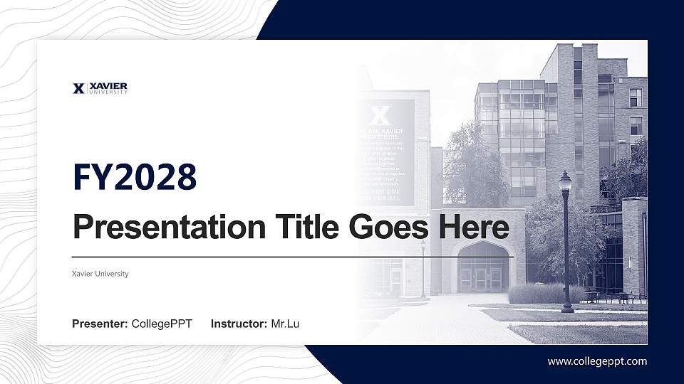 Xavier University Academic Presentation/Research Findings Report PPT Template16:9 ratio PPT effect preview image