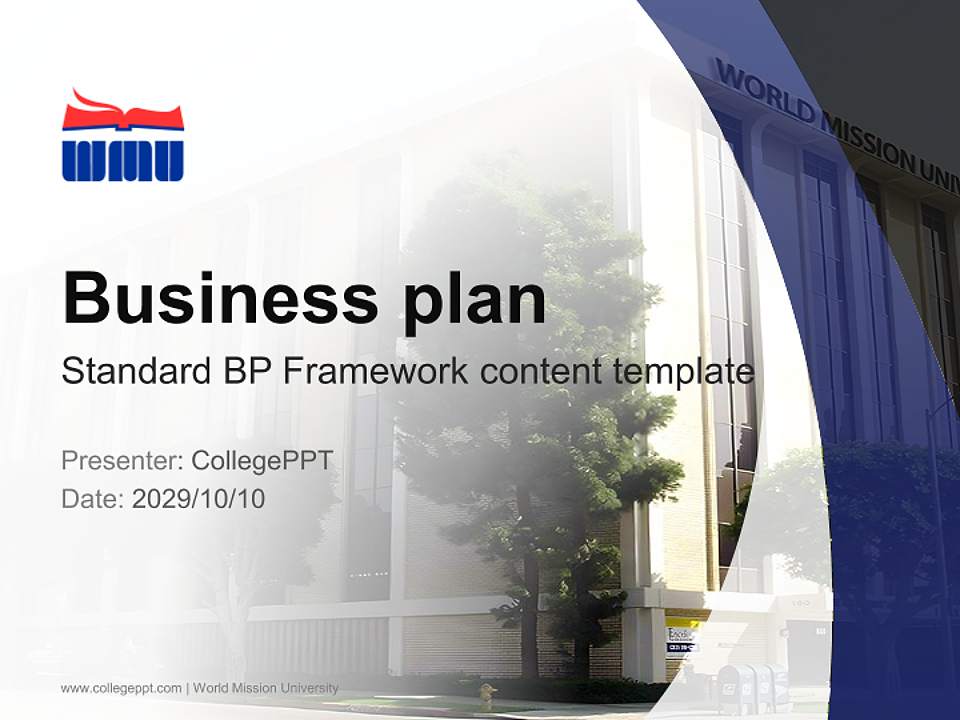World Mission University Competition/Entrepreneurship Contest PPT Template4:3 ratio PPT effect preview image9