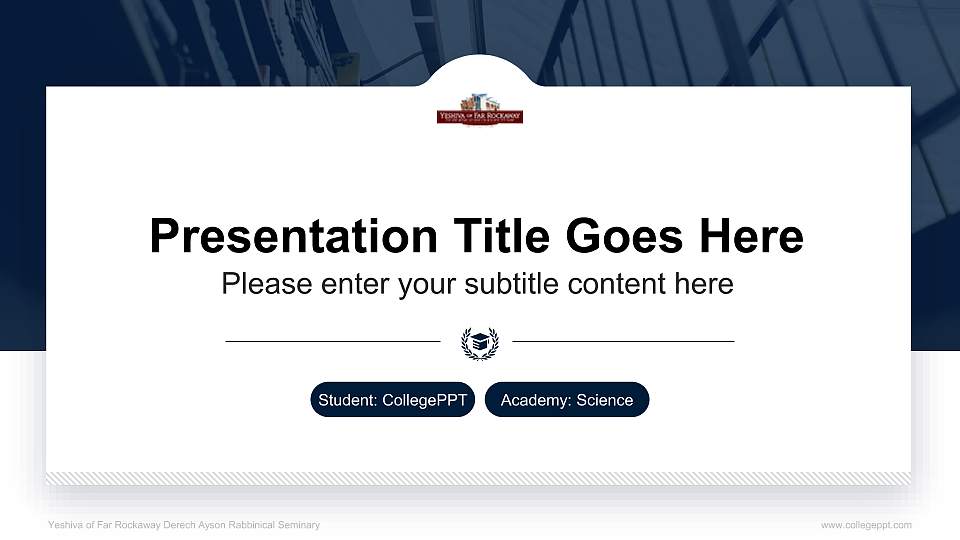 Yeshiva of Far Rockaway Derech Ayson Rabbinical Seminary National Scholarship Defense PPT Template16:9 ratio PPT effect preview image