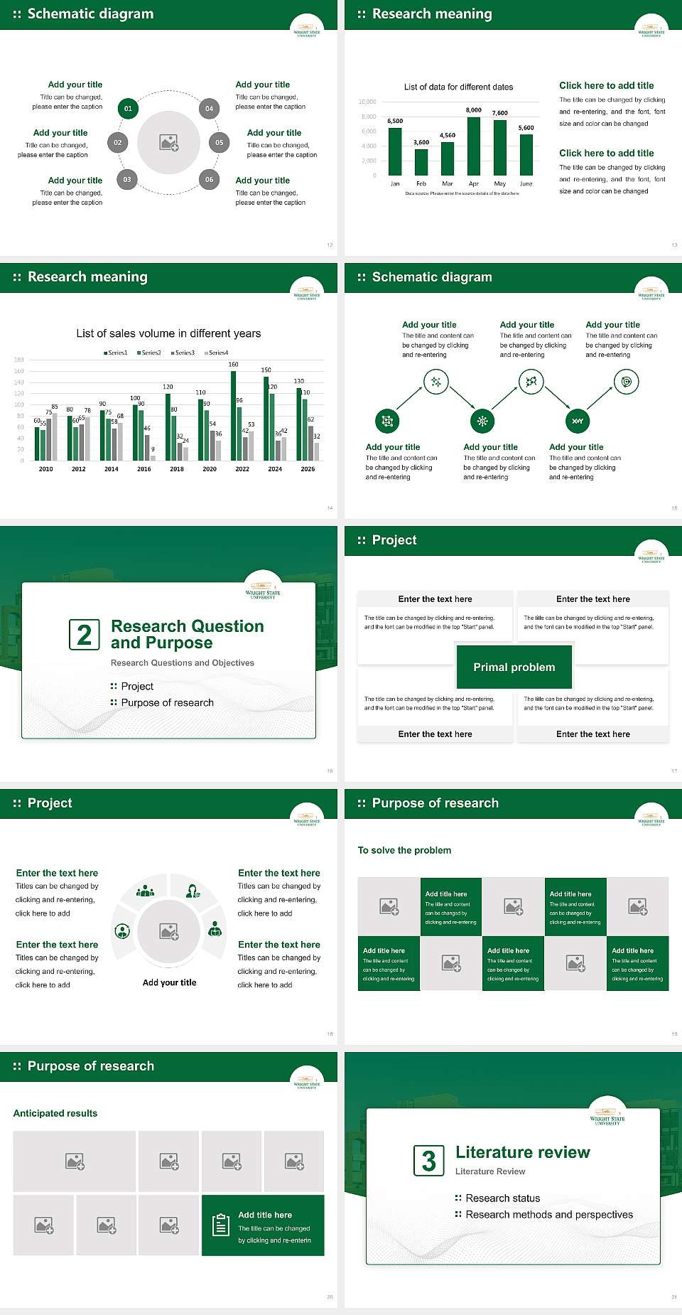 Wright State University-Main Campus Graduation Thesis Defense PPT Template4:3 ratio PPT effect preview image3