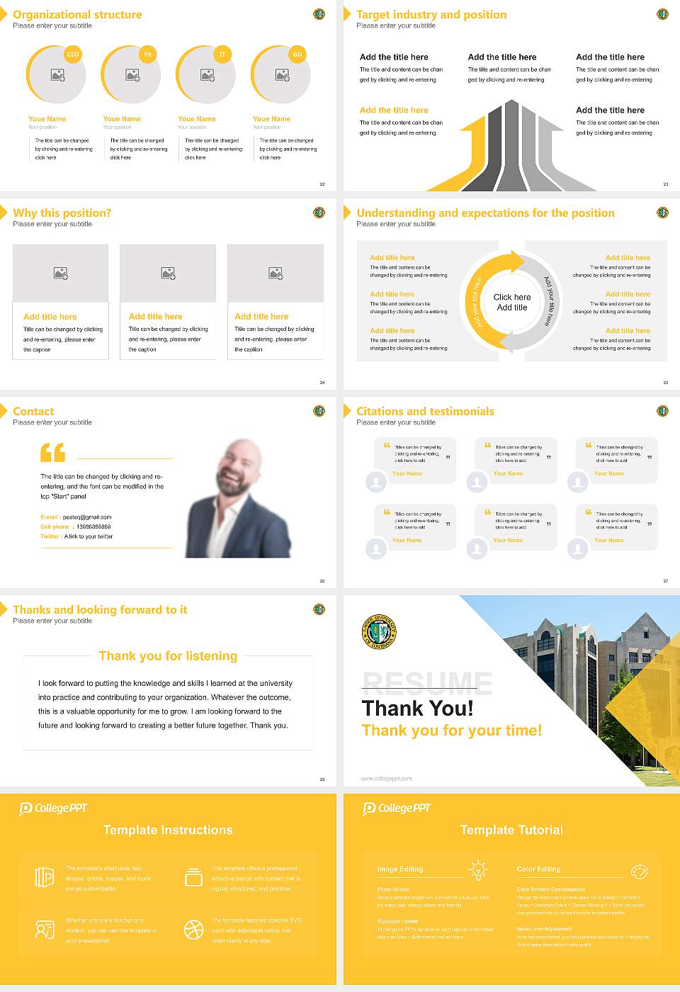 Xavier University of Louisiana Resume PPT Template16:9 ratio PPT effect preview image4