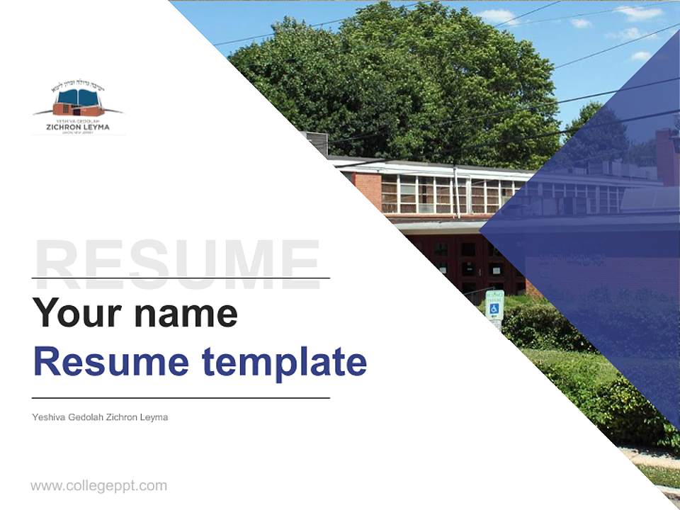 Yeshiva Gedolah Zichron Leyma Resume PPT Template4:3 ratio PPT effect preview image5