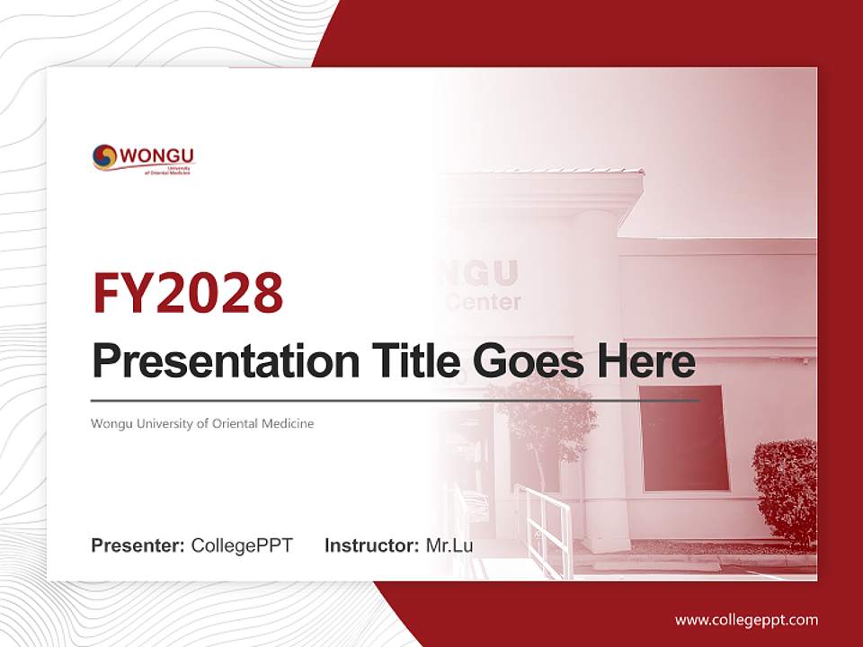 Wongu University of Oriental Medicine Academic Presentation/Research Findings Report PPT Template4:3 ratio PPT effect preview image5