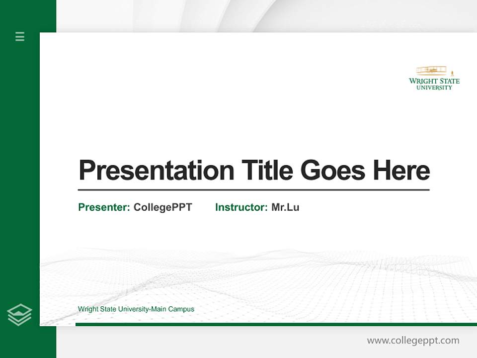 Wright State University-Main Campus Thesis Proposal/Graduation Defense PPT Template4:3 ratio PPT effect preview image5
