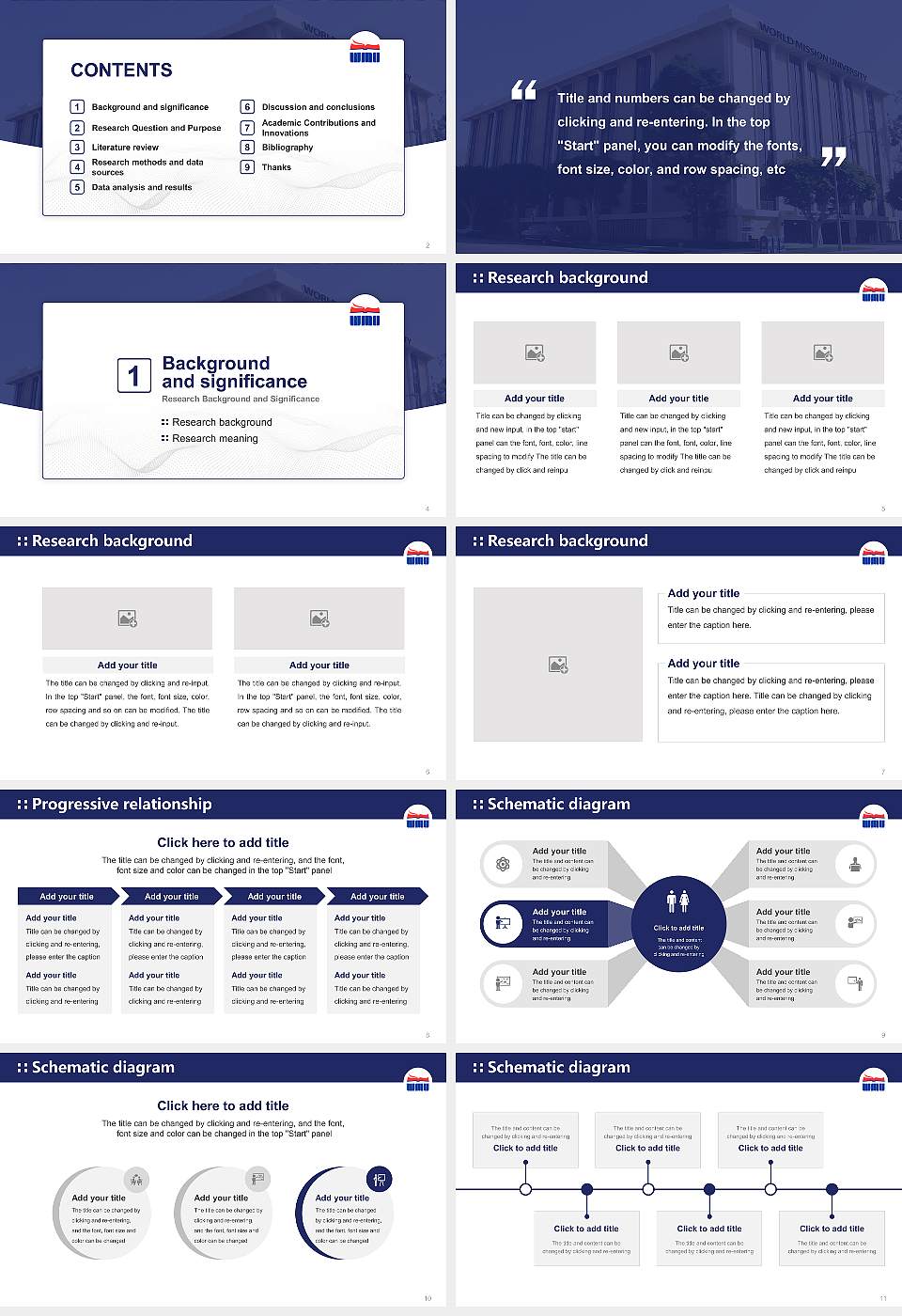 World Mission University Graduation Thesis Defense PPT Template16:9 ratio PPT effect preview image2