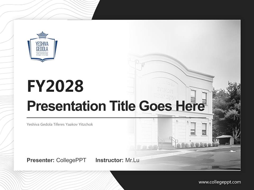 Yeshiva Gedola Tiferes Yaakov Yitzchok Academic Presentation/Research Findings Report PPT Template4:3 ratio PPT effect preview image5