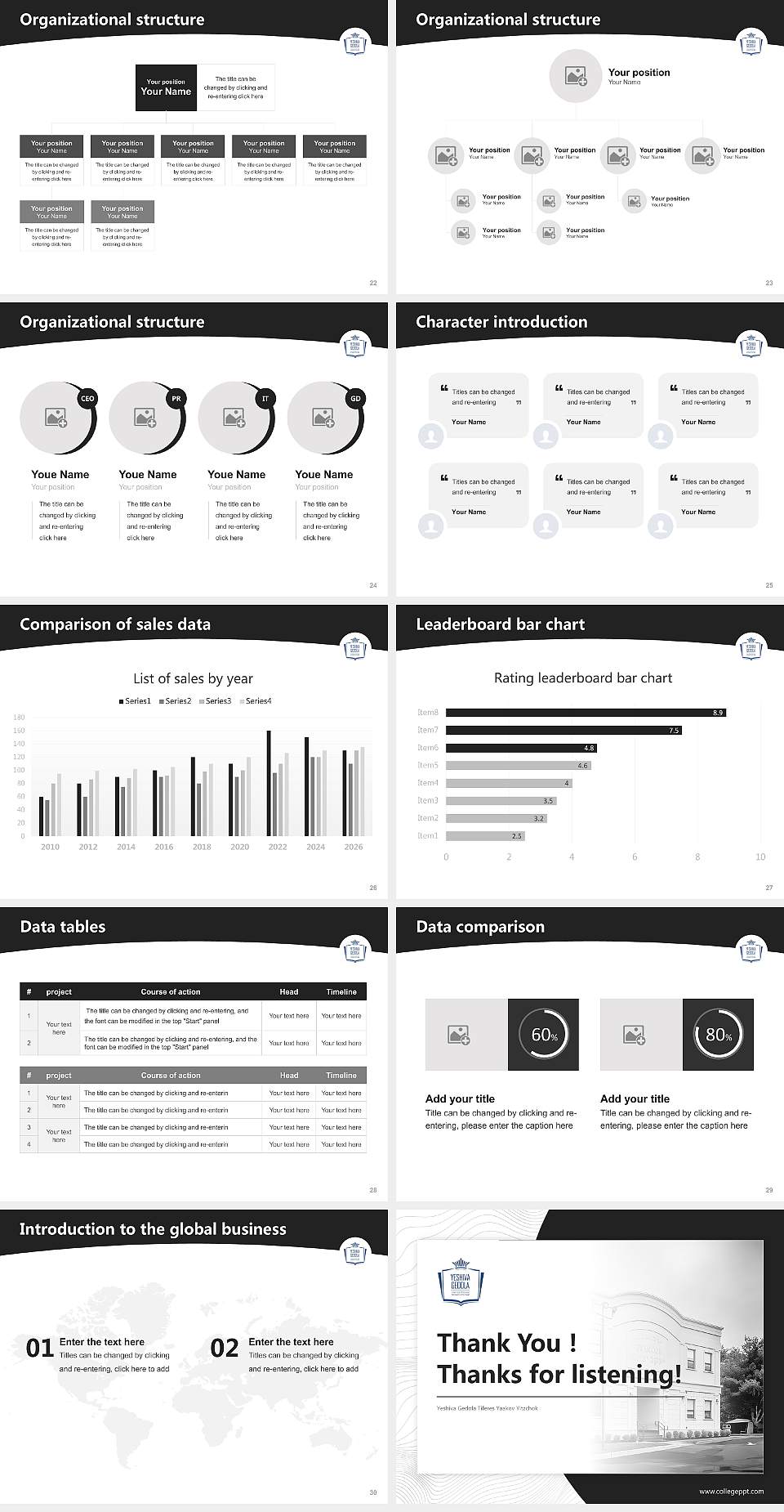 Yeshiva Gedola Tiferes Yaakov Yitzchok Academic Presentation/Research Findings Report PPT Template4:3 ratio PPT effect preview image4