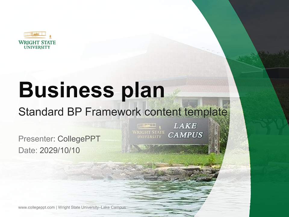 Wright State University–Lake Campus Competition/Entrepreneurship Contest PPT Template4:3 ratio PPT effect preview image9