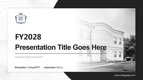 Yeshiva Gedola Tiferes Yaakov Yitzchok Academic Presentation/Research Findings Report PPT Template