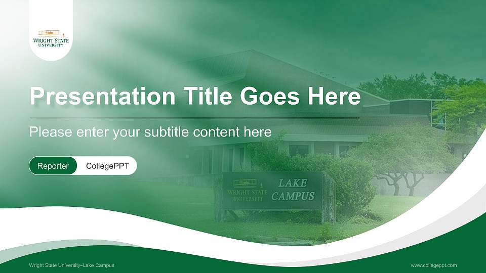 Wright State University–Lake Campus Lecture Sharing and Networking Event PPT Template16:9 ratio PPT effect preview image