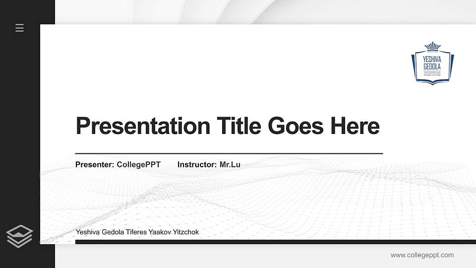 Yeshiva Gedola Tiferes Yaakov Yitzchok Thesis Proposal/Graduation Defense PPT Template16:9 ratio PPT effect preview image