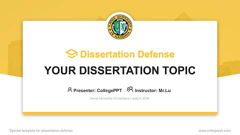 Xavier University of Louisiana Graduation Thesis Defense PPT Template
