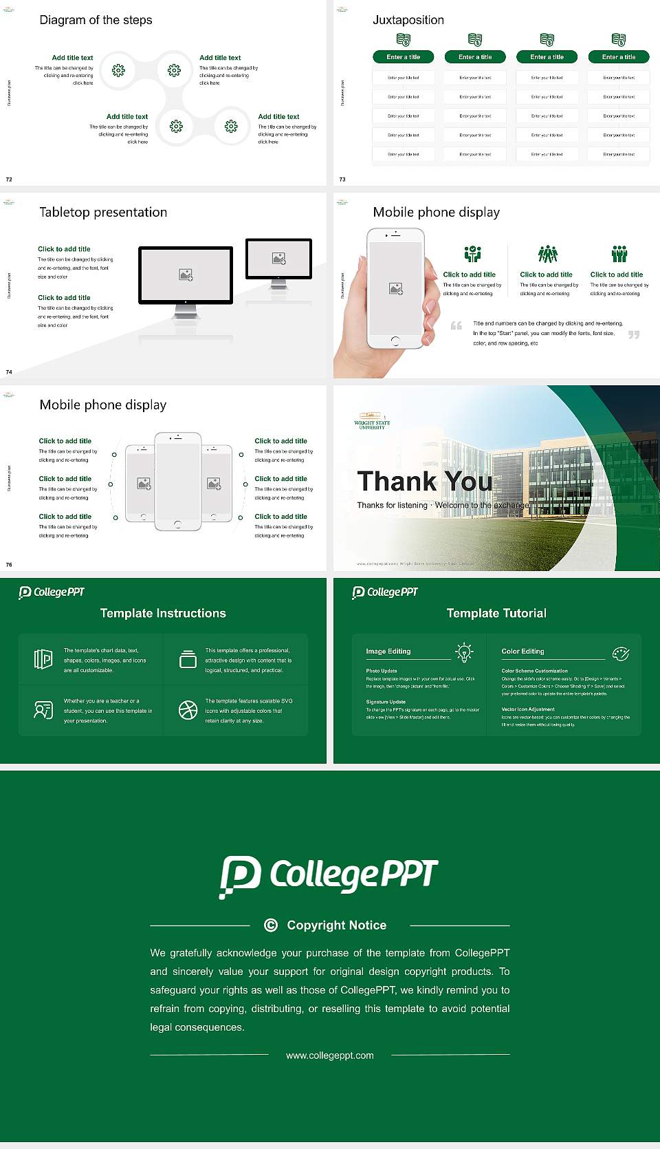 Wright State University-Main Campus Competition/Entrepreneurship Contest PPT Template16:9 ratio PPT effect preview image9